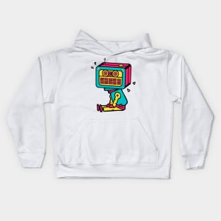 The Vintage Analog Radio Robot Robio Kids Hoodie